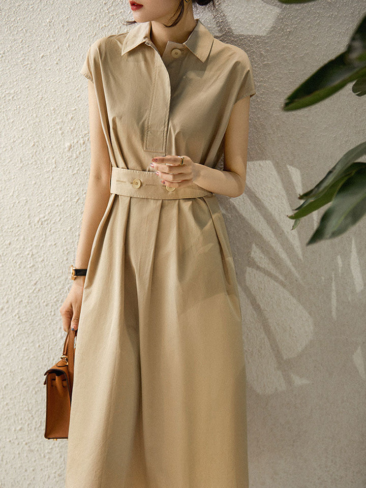 Zoey Elegant V-Neck Lapel Waist Dress