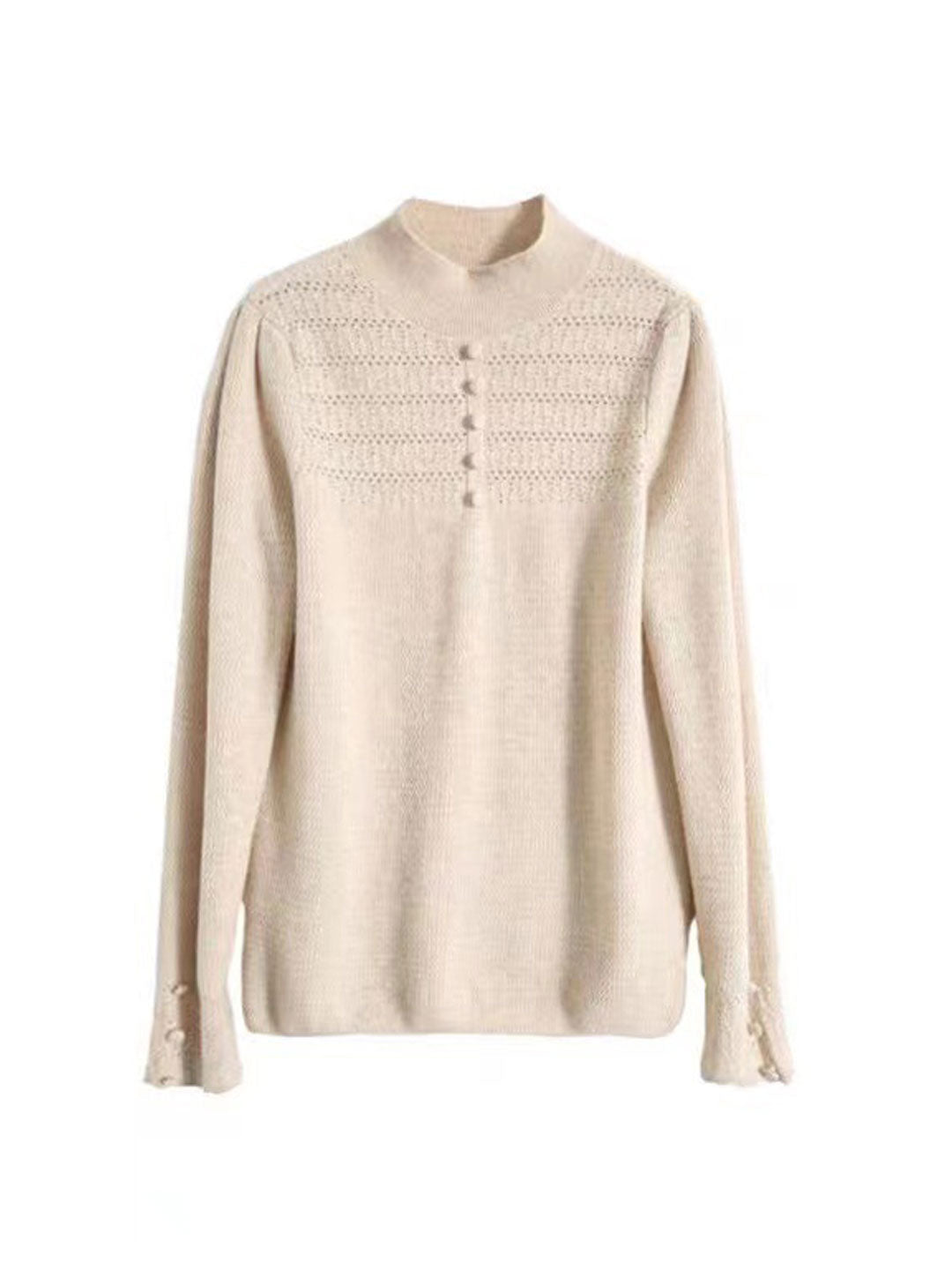 Mia Elegant Turtleneck Hollowed Pullover Sweater