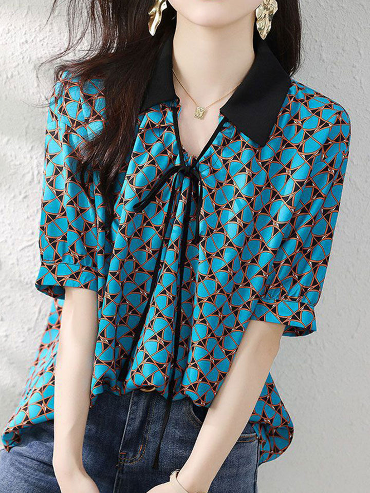 Natalie Vacation Printed Chiffon Shirt