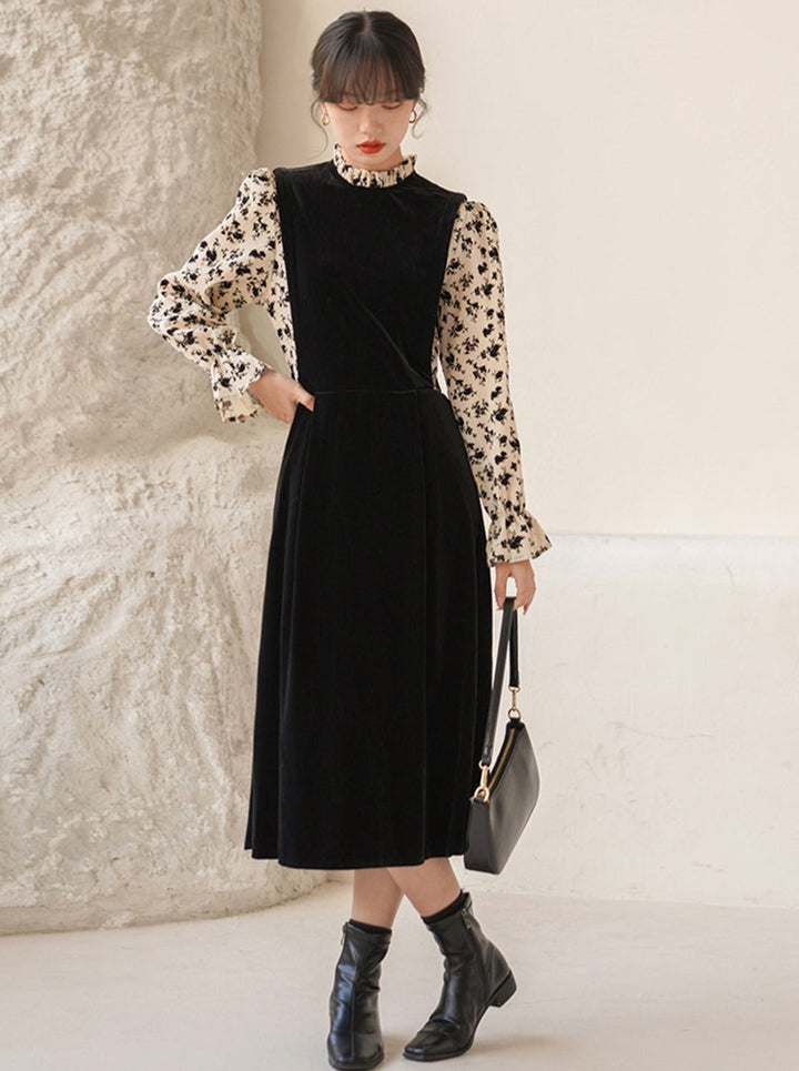 Jolie Vintage Style Crew Neck Midi Dress