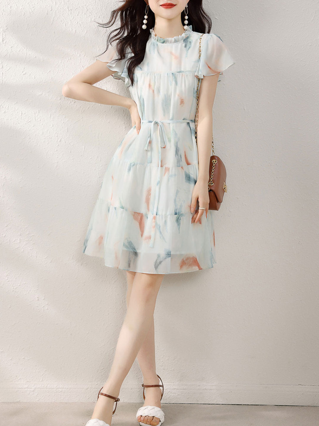 Ava Vacation Chiffon Printted Dress