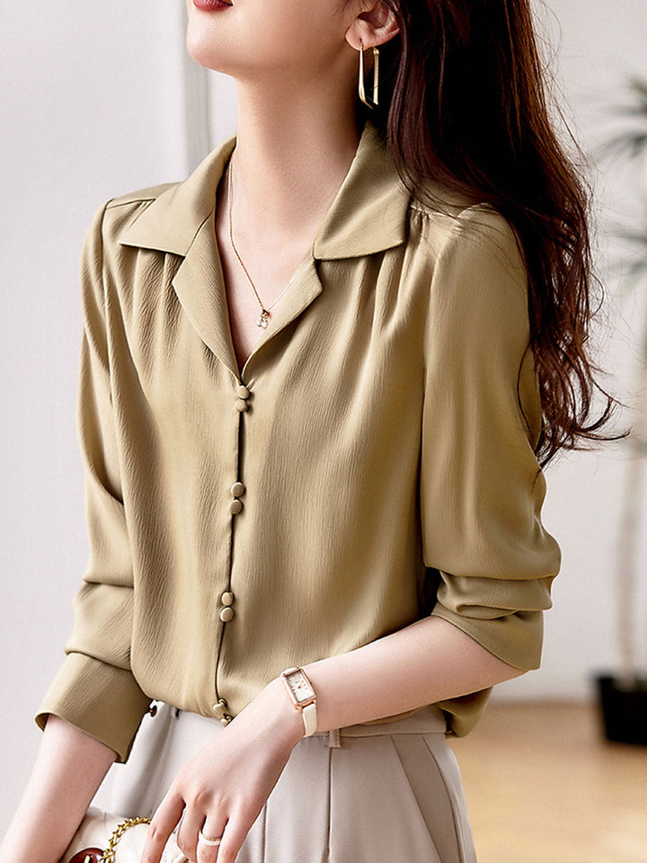 Ava Classic Button Satin Shirt