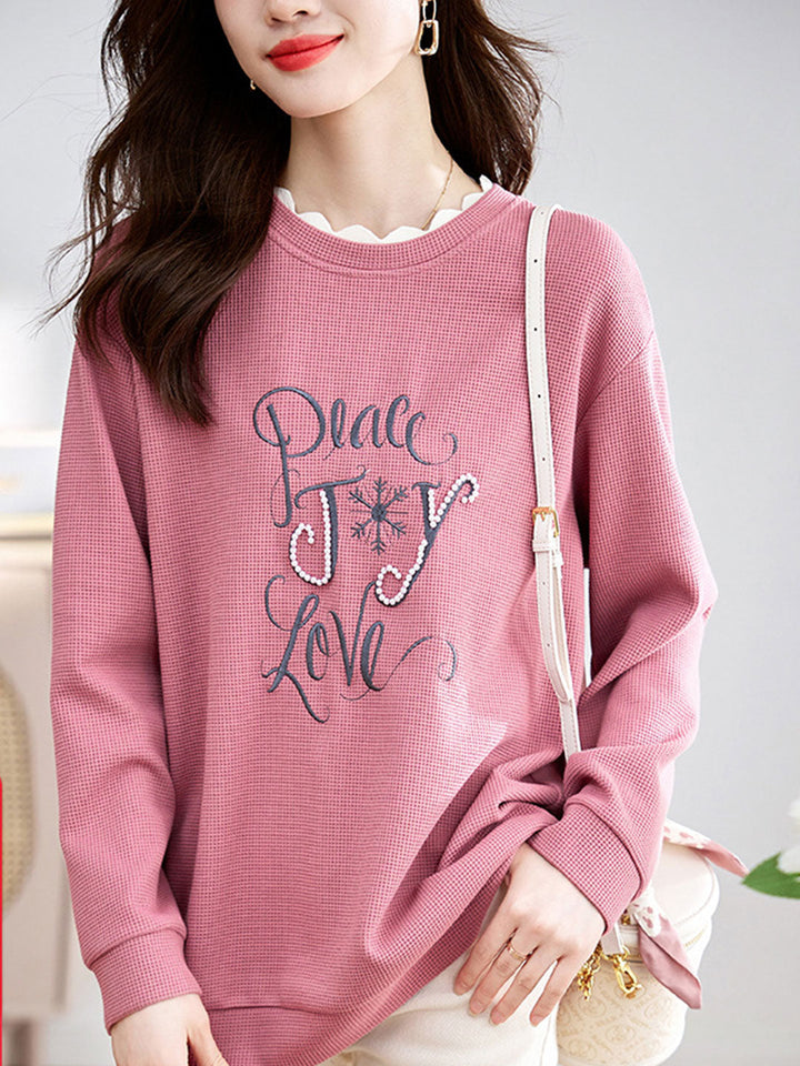 Olivia Classic Beaded Embroideried Sweatshirt