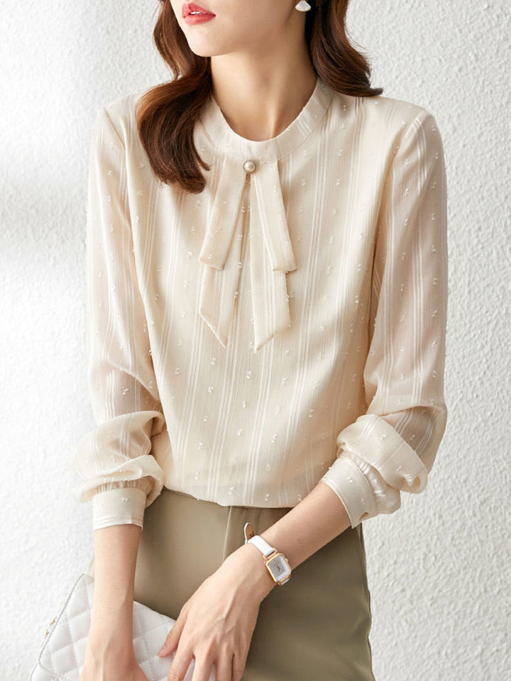 Olivia Elegant Long Sleeve Chic Chiffon Blouse