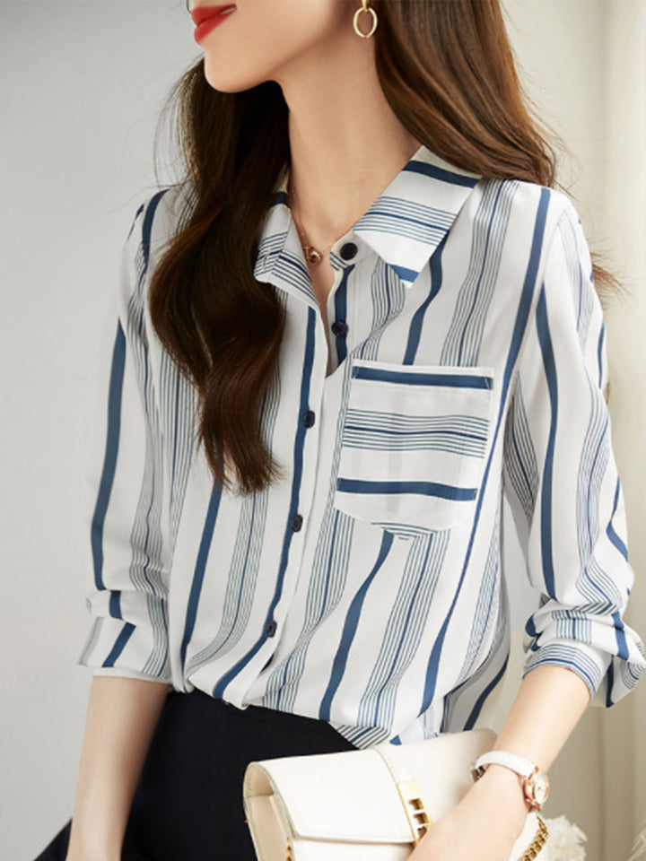 Sydney Classic Lapel Striped Shirt