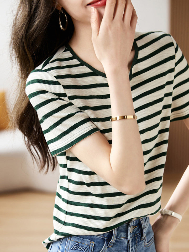 Amelia Casual Striped Color Shirt