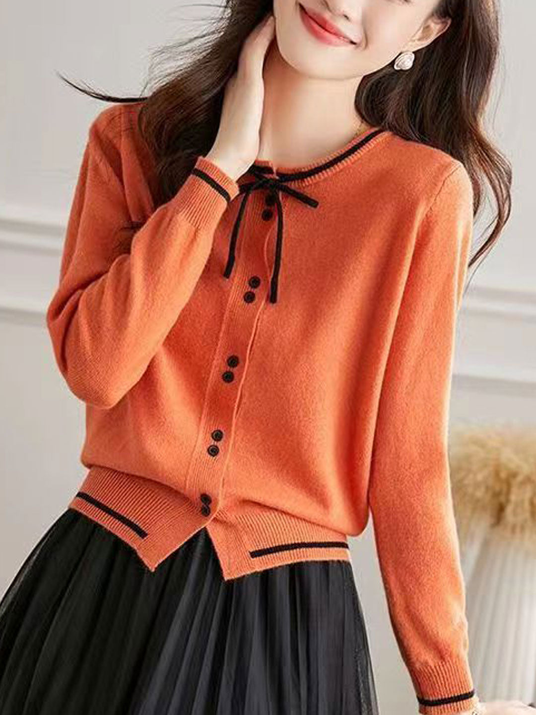 Anna Classic Bow Knitted Cardigan