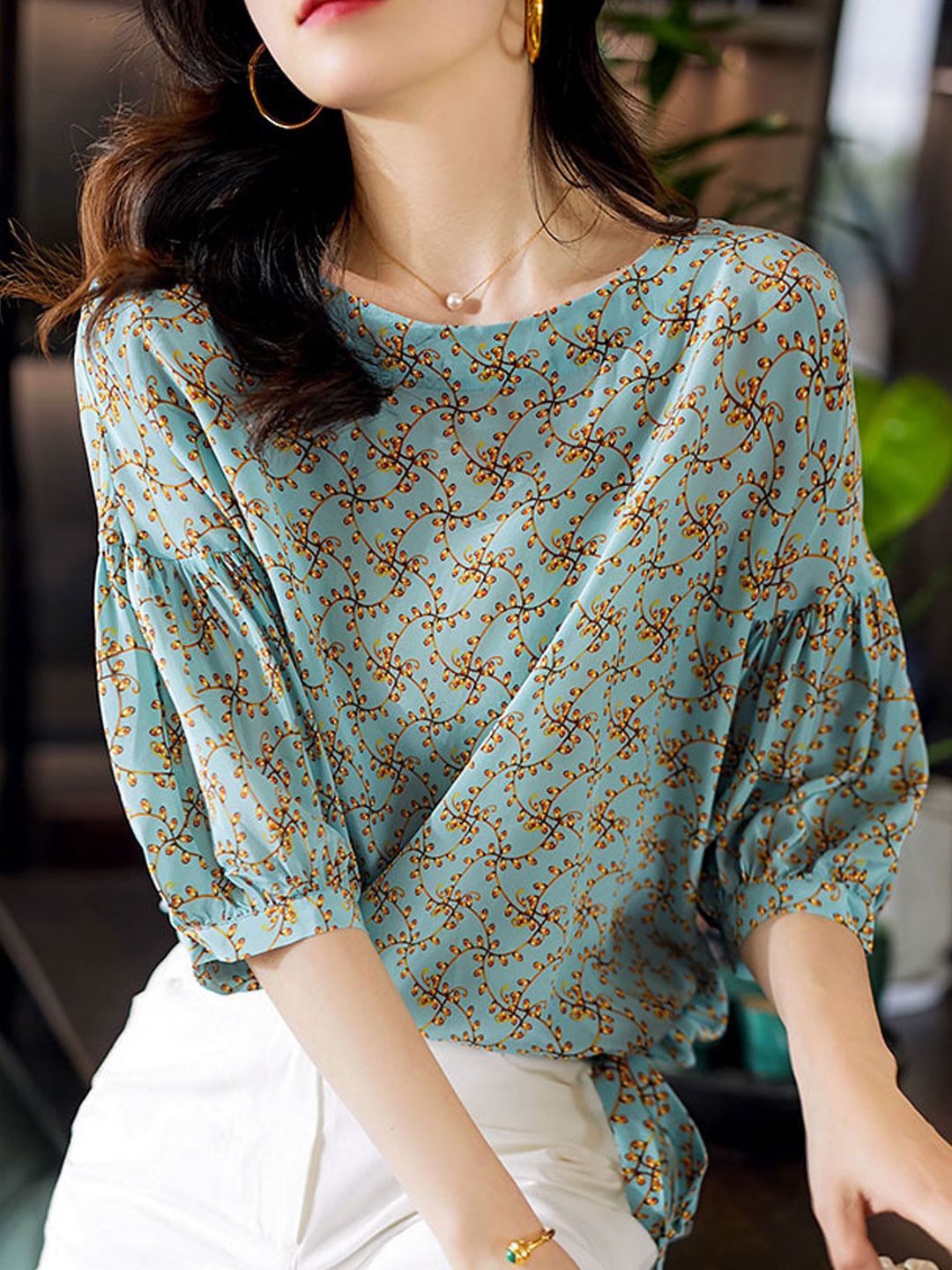 Ava Classic Floral Chiffon Top