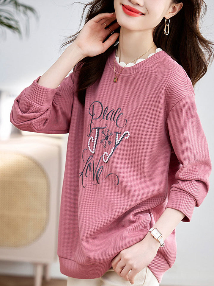 Olivia Classic Beaded Embroideried Sweatshirt