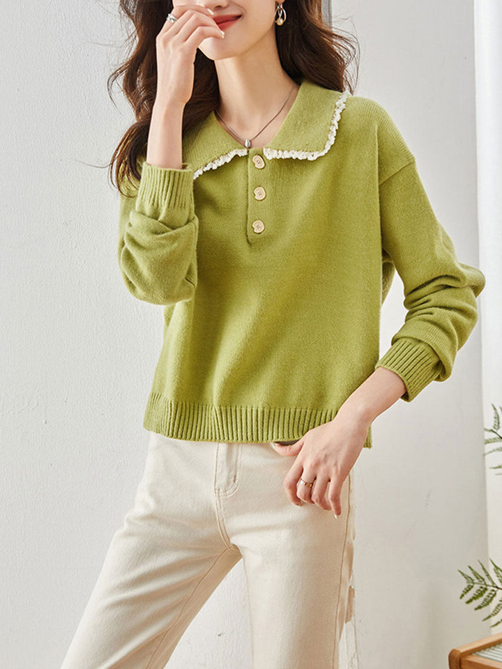 Madison Casual Loose Doll Collar Lapel Sweater