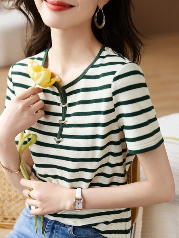 Amelia Casual Striped Color Shirt