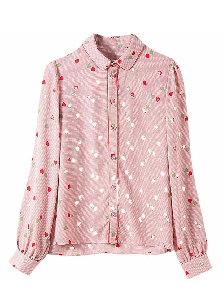 Bella Classic Lapel Printed Chiffon Shirt