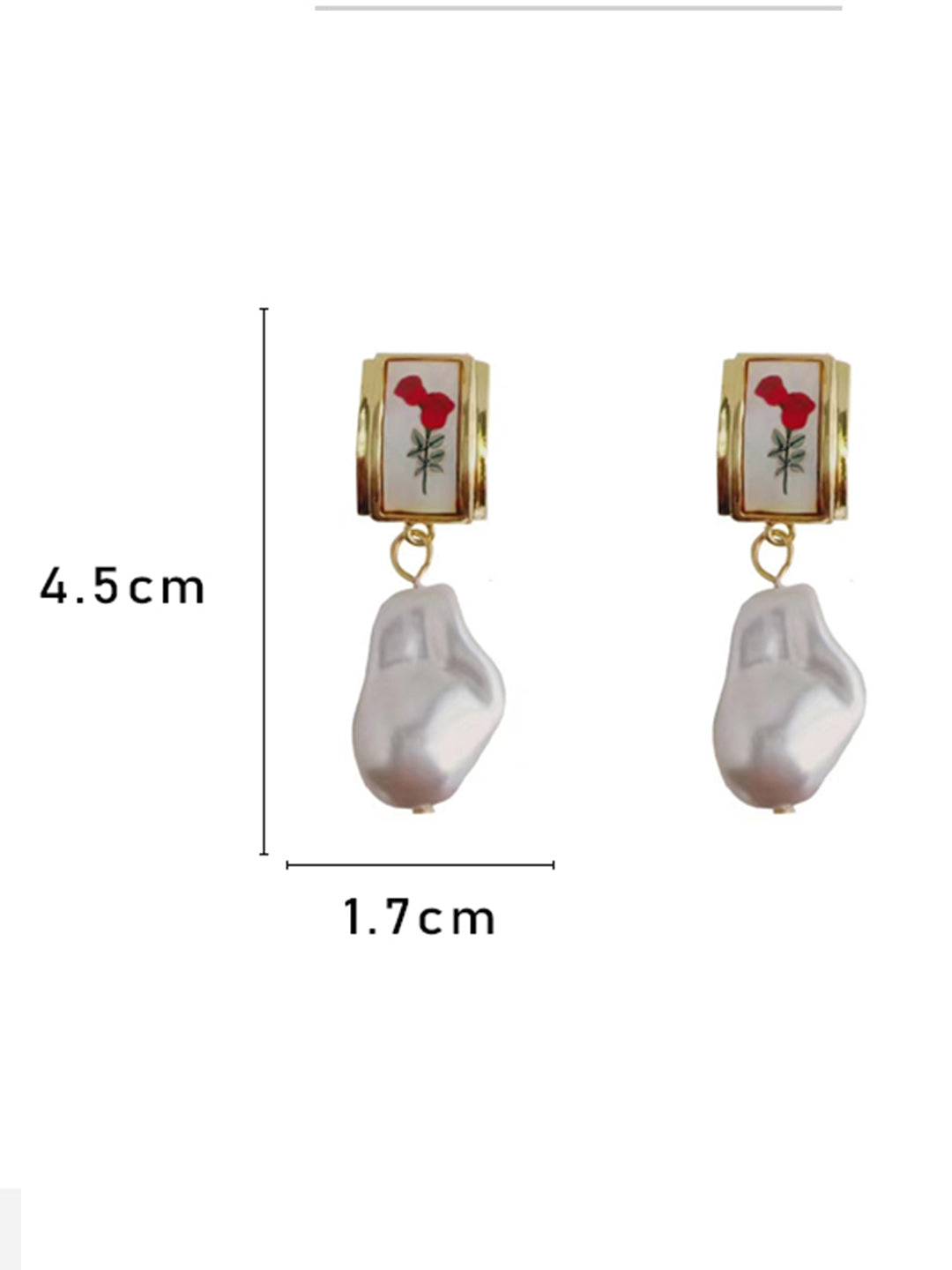 Retro Baroque Pearl Rose Flower Luxury Earrings