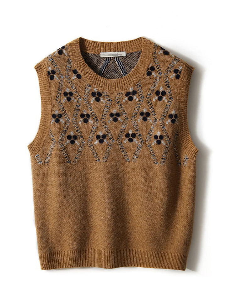 Madison Classic Geometric Pullover Knitted Vest Sweater