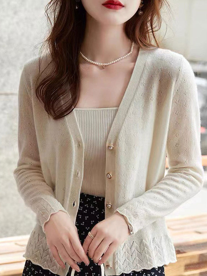 Sophia Elegant V-Neck Knitted Cardigan