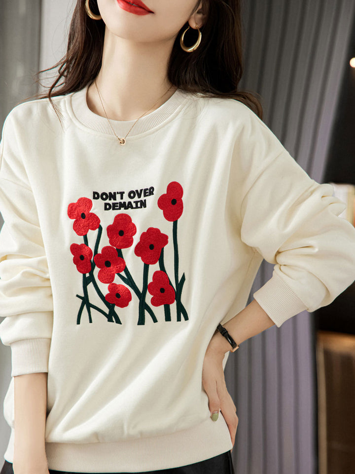 Zoey Loose Embroidered Sweatshirt