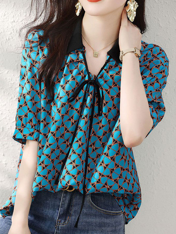 Natalie Vacation Printed Chiffon Shirt