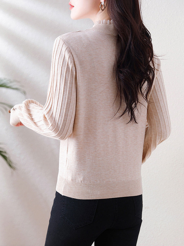 Hannah Retro Turtleneck Knitted Pullover Sweater