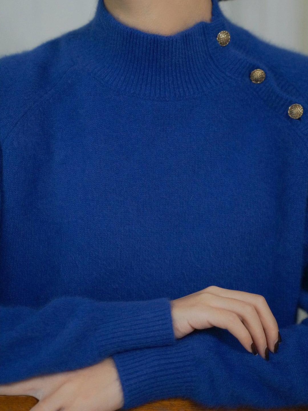 Alyssa Vintage Style Knitted Knitwear-Blue