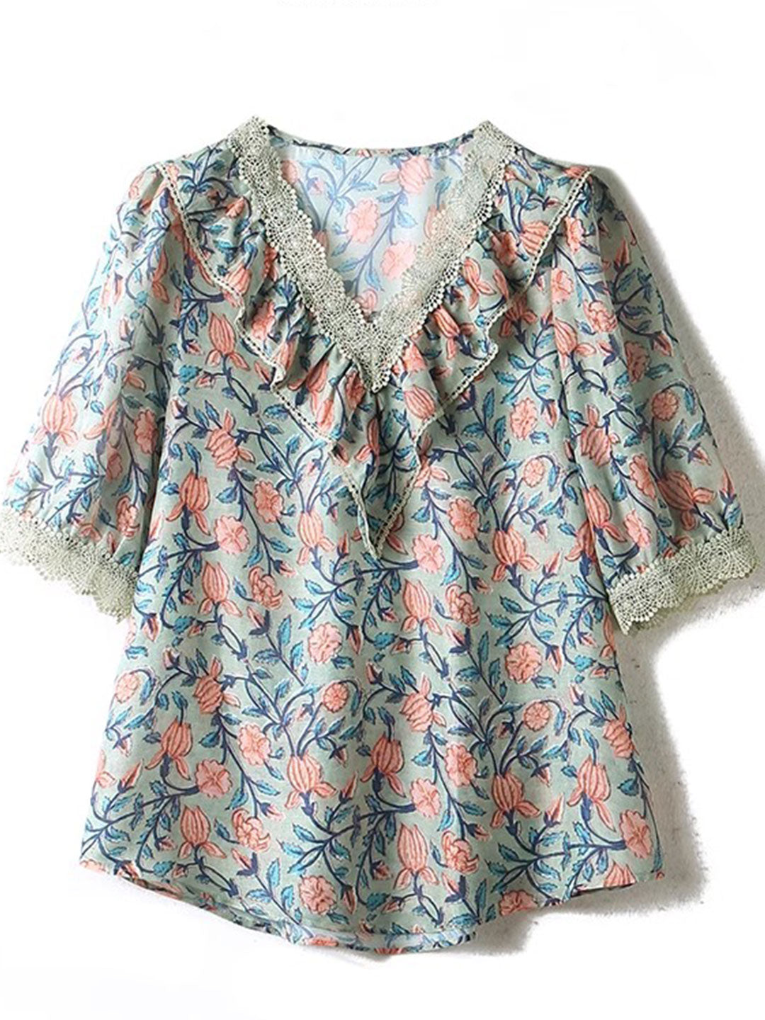 Alyssa Classic Floral Chiffon Shirt