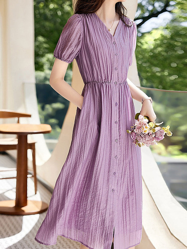 Abigail Elegant Textured Chiffon Dress