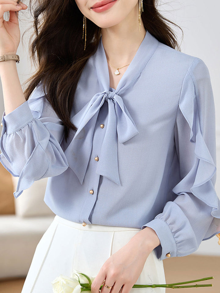 Emily Elegant Plain Chiffon Shirt