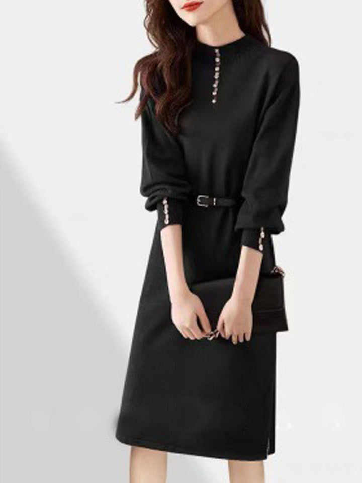 Olivia Elegant Turtleneck Knitted Sweater Dress