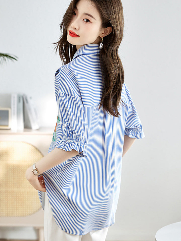 Amelia Classic Printed Striped Shirt