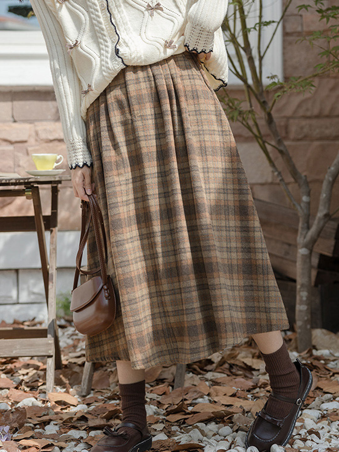 Olivia Classic Plaid Patchwork Skirt