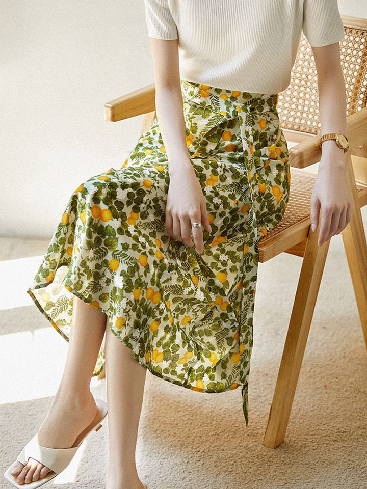 Gianna Retro Contrasted Color Printed Skirt