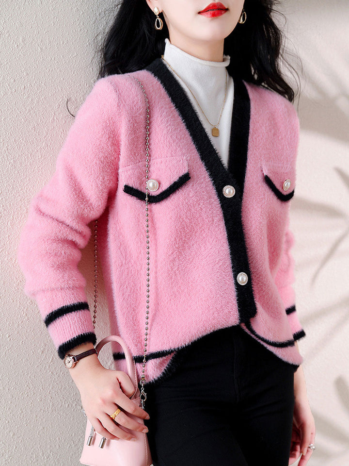 Natalie Classic V-Neck Button Knitted Cardigan