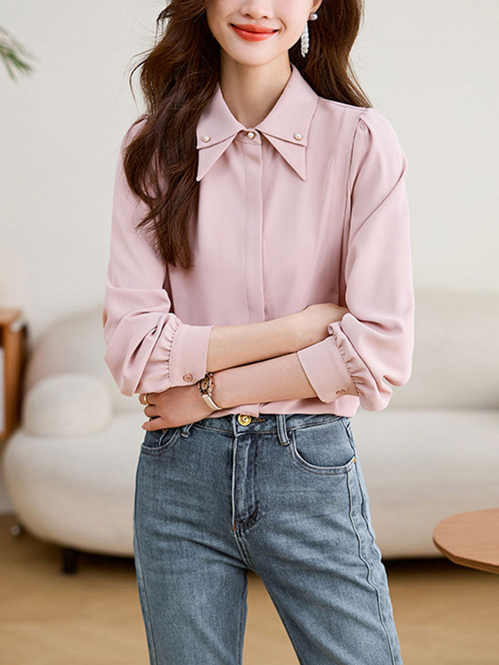 Mariah Elegant Doll Collar Chiffon Shirt