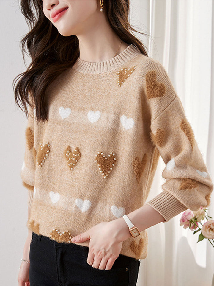 Hannah Crew Neck Color Block Knitted Sweater