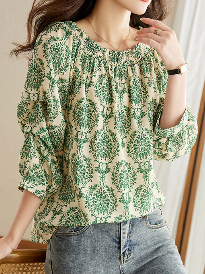 Layla Classic Printed Off-shoulder Shirt