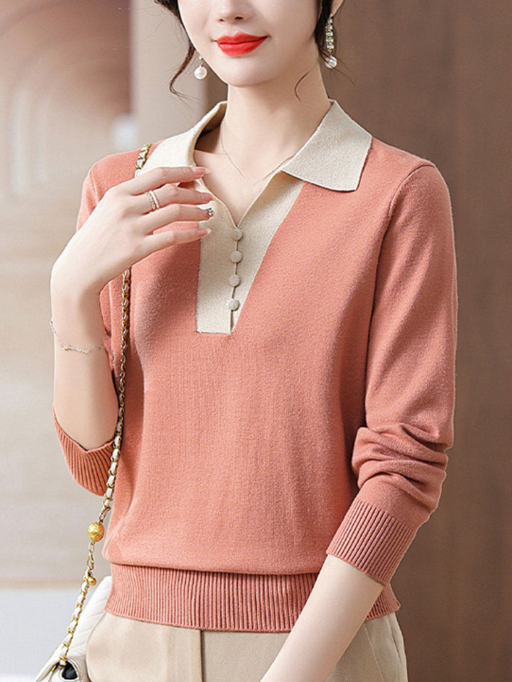 Brooke Casual Lapel Knitted Sweater