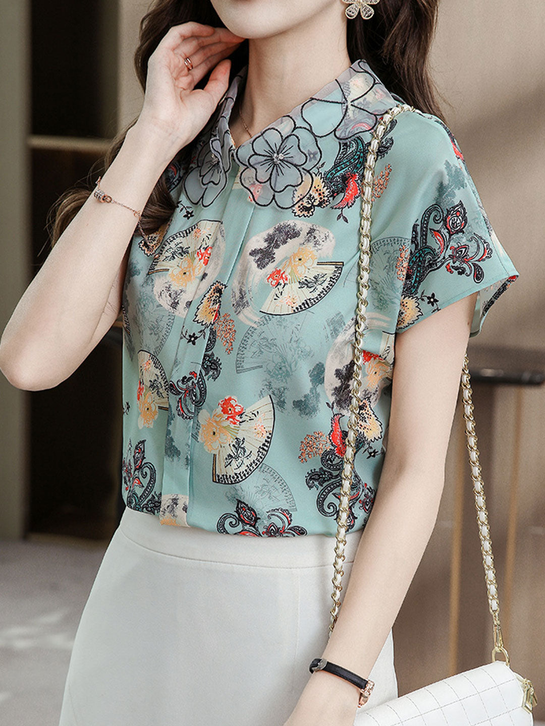 Destiny Elegant Printed Chiffon Shirt