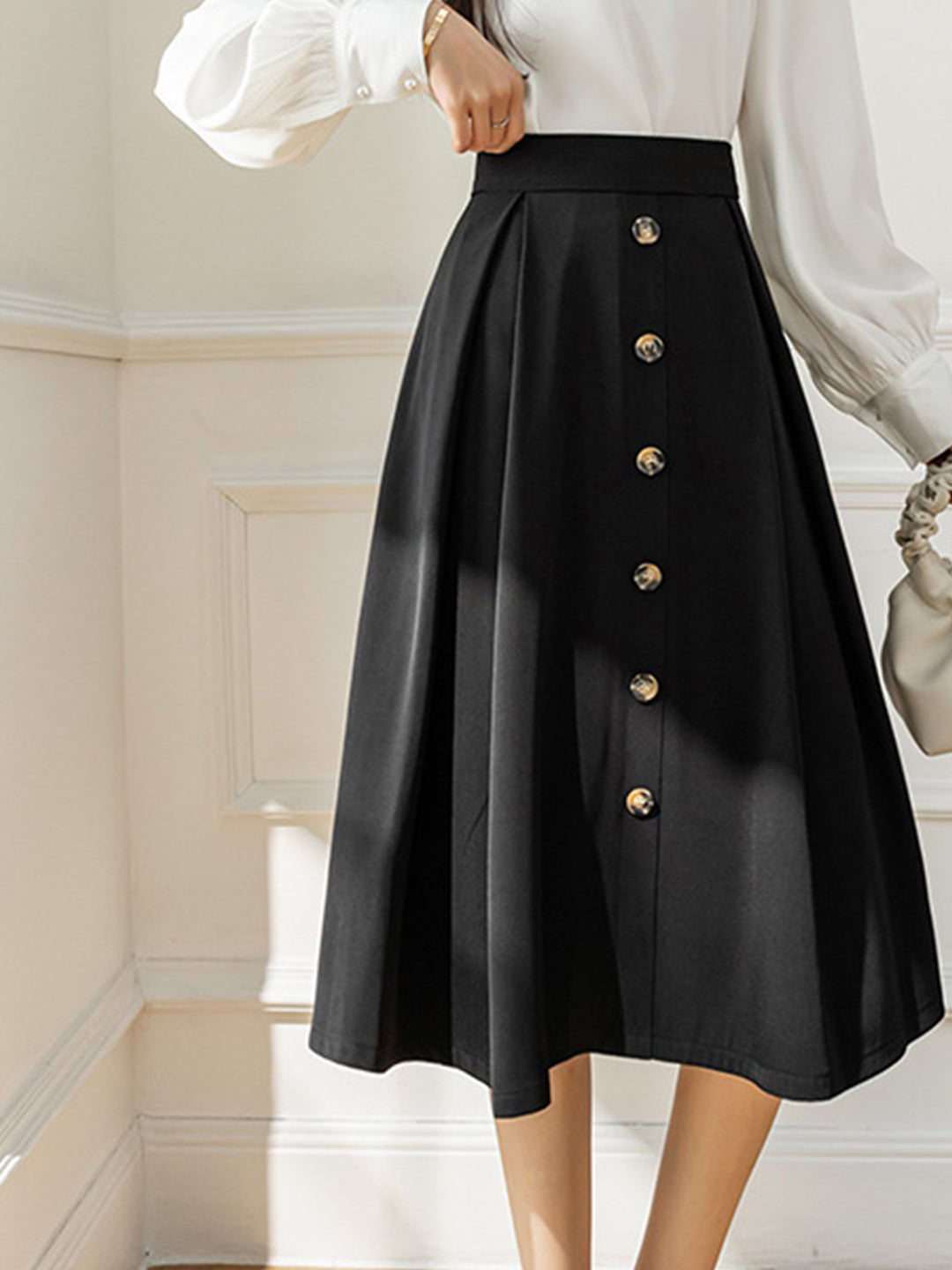 Caroline Elegant High Waist A-line Skirt