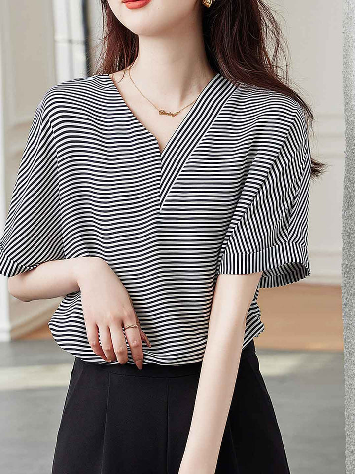 Paige Classic V-neck Striped T-shirt