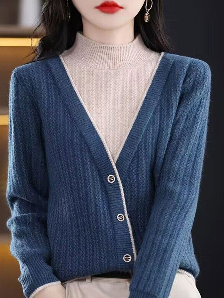 Madison Classic Contrast Turtleneck Knitted Sweater