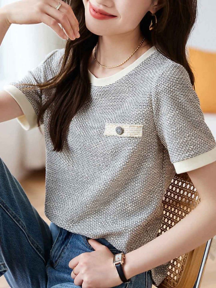 Sophie Casual Crew Neck Textured Top