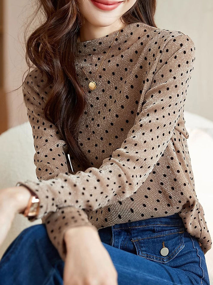 Olivia Classic Shiny Polka Dot Top