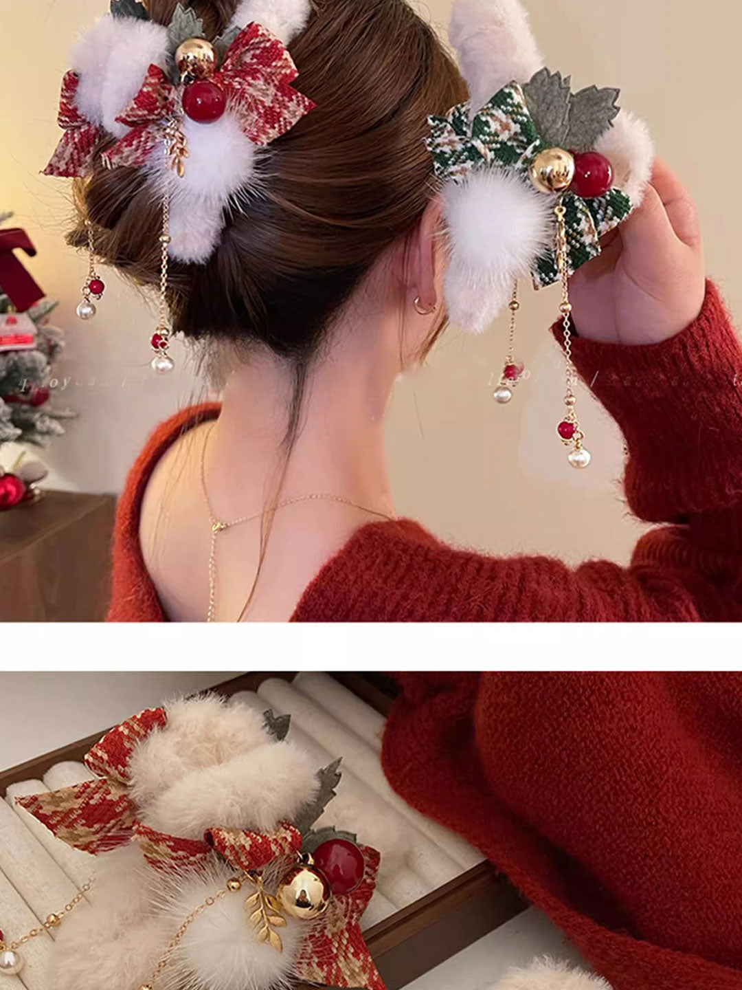 Plush Bow Hairpin Hair Accessories