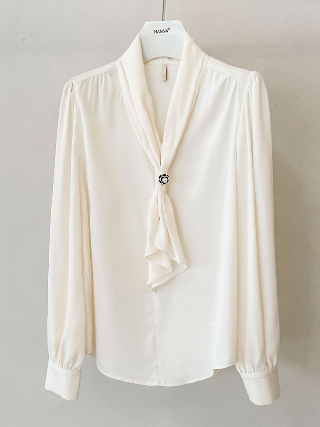 Gail Freda French Style Elegant Streamer Chiffon Shirt