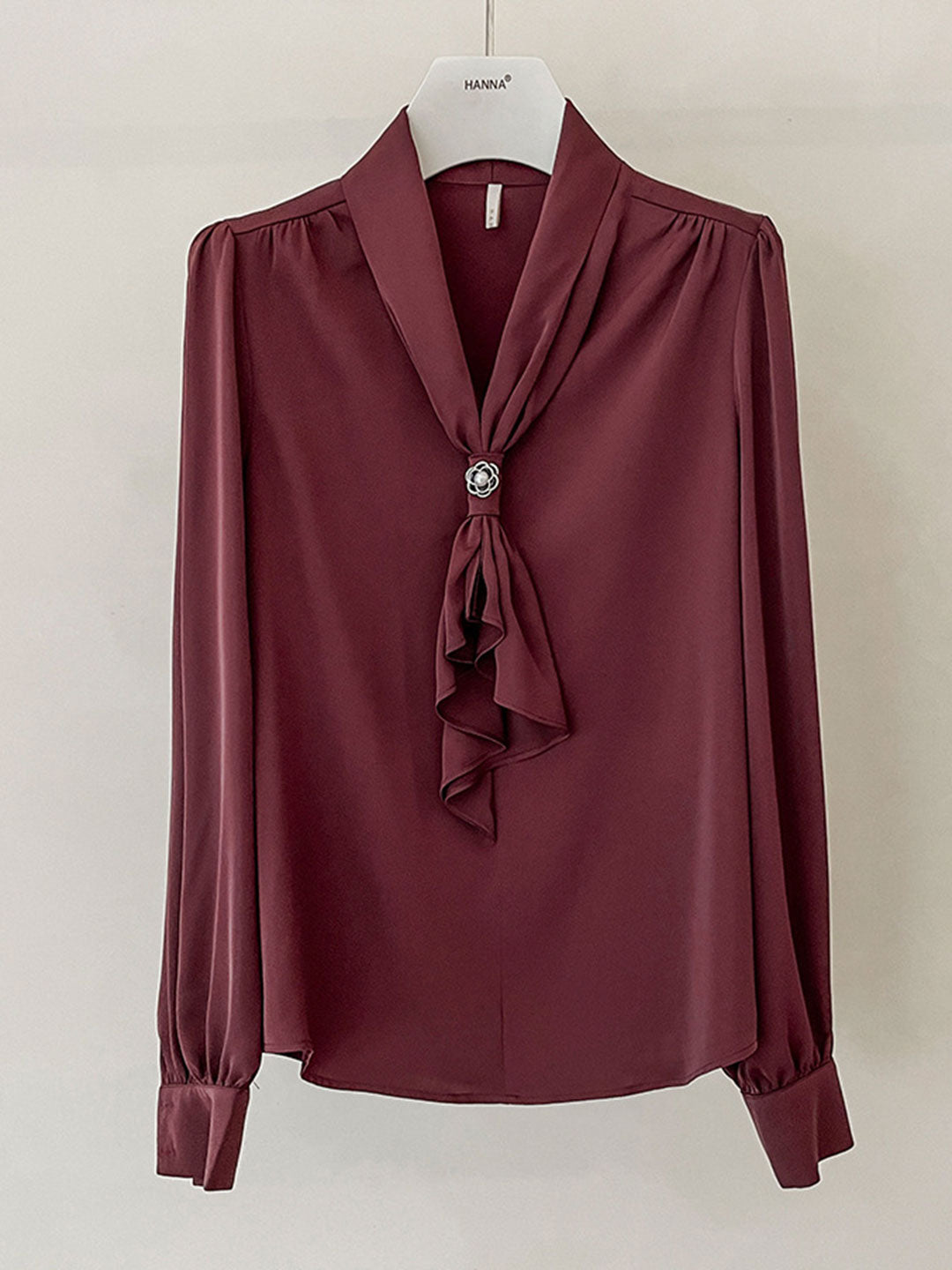 Gail Freda French Style Elegant Streamer Chiffon Shirt