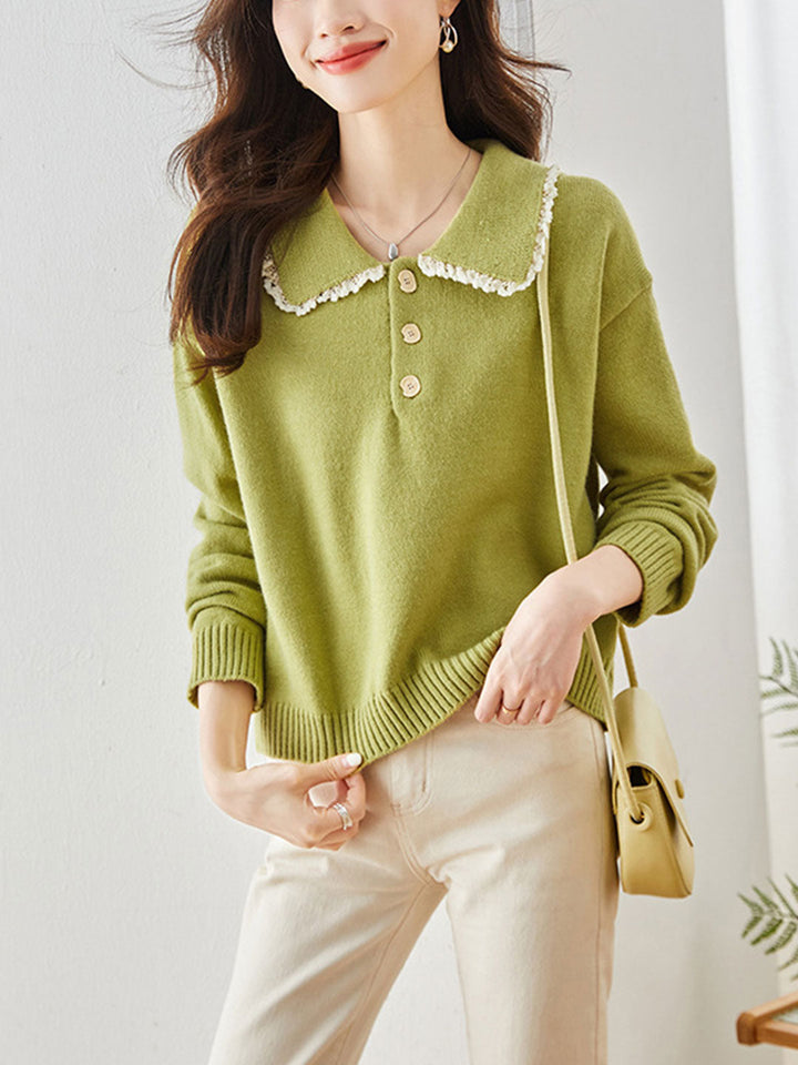 Madison Casual Loose Doll Collar Lapel Sweater