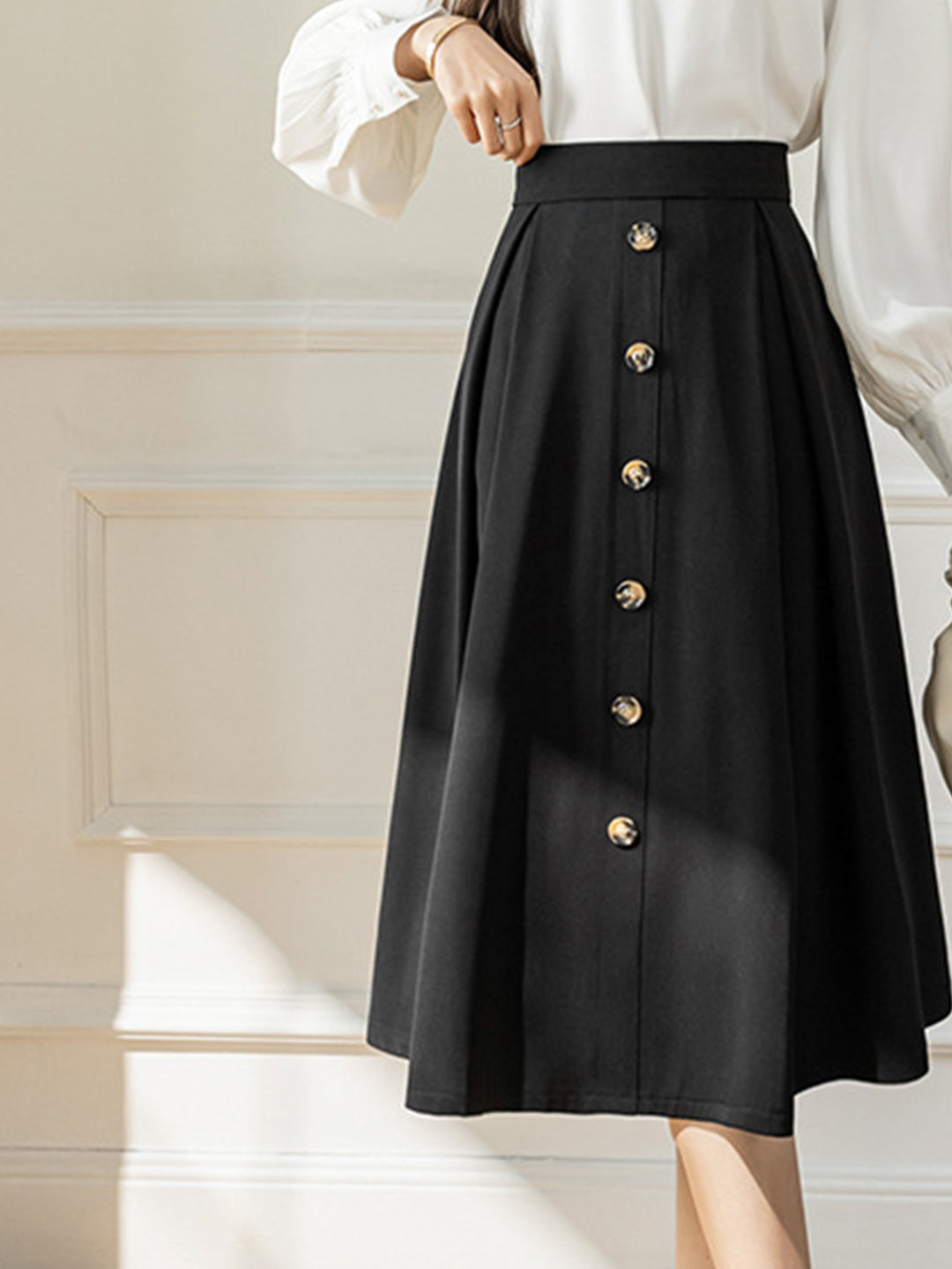 Caroline Elegant High Waist A-line Skirt