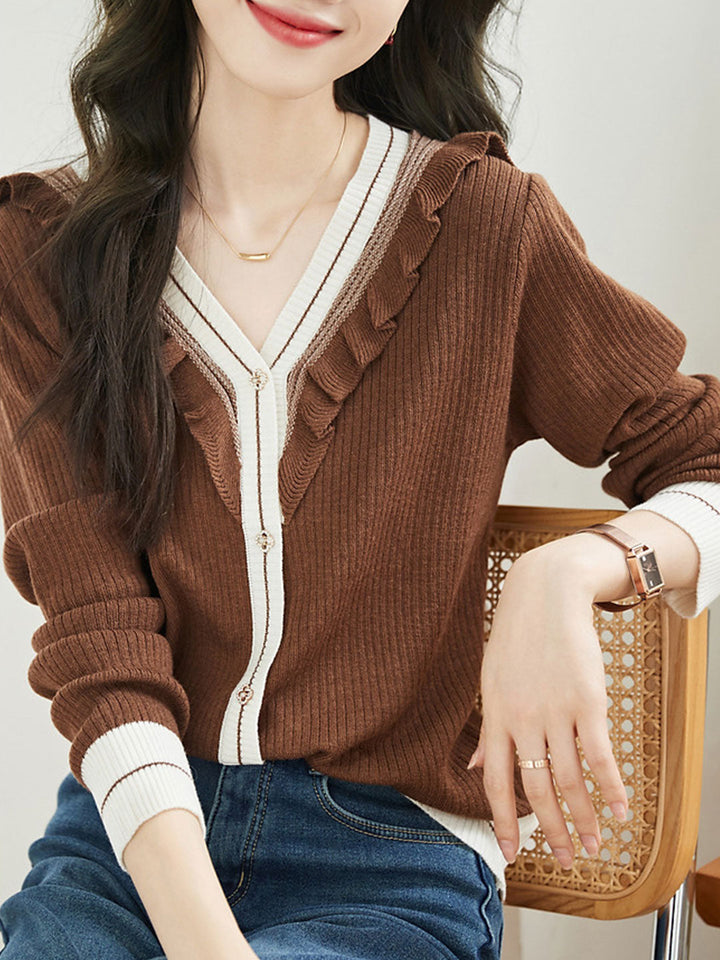 Olivia Retro Auricular Knitted Sweater