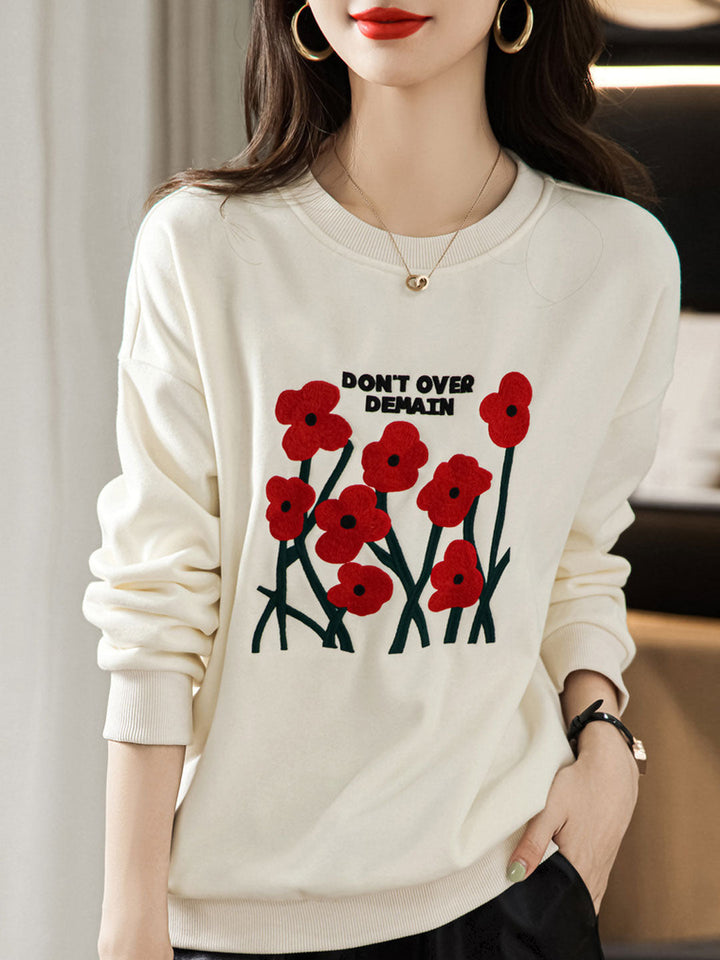 Zoey Loose Embroidered Sweatshirt