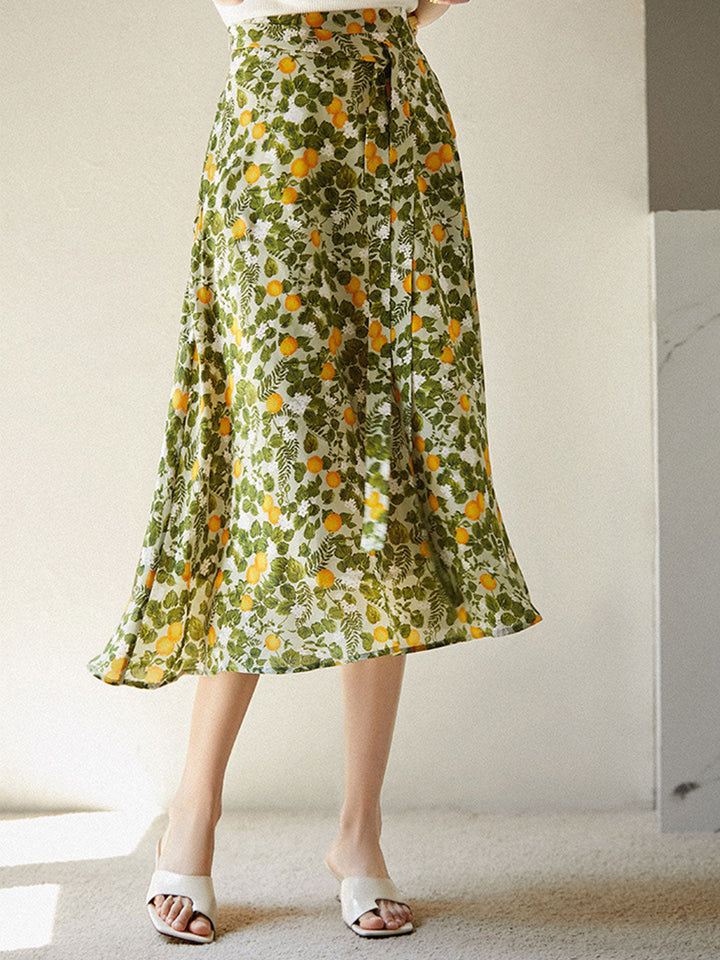 Gianna Retro Contrasted Color Printed Skirt