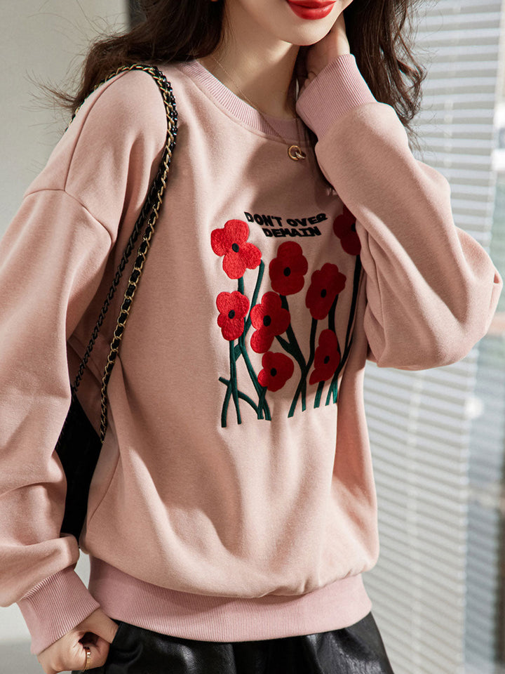 Zoey Loose Embroidered Sweatshirt